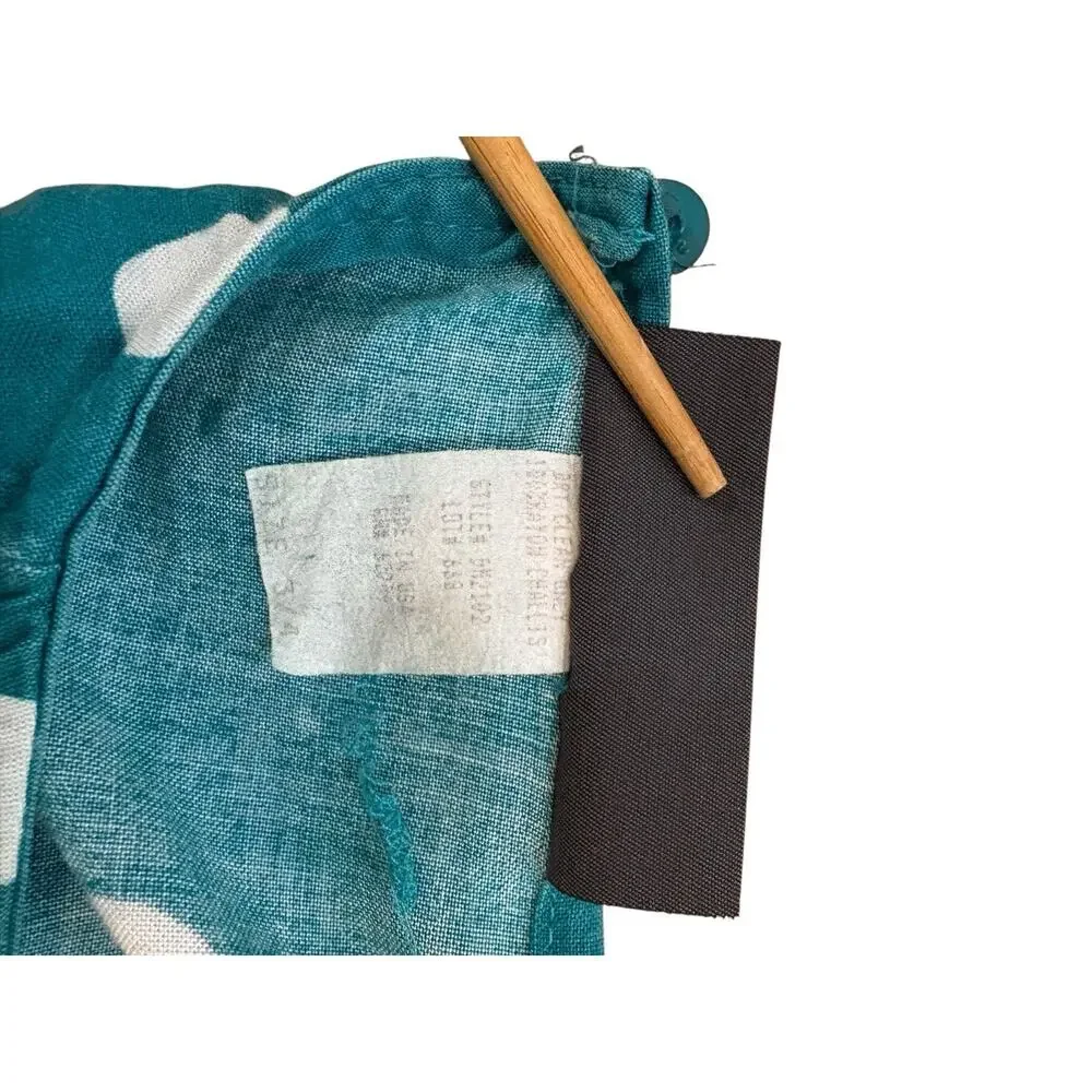 Vtg‎ 80s Brooks Atelier NY Teal Polka Dot Dress W/ Belt Halter Neck Xs Old Money